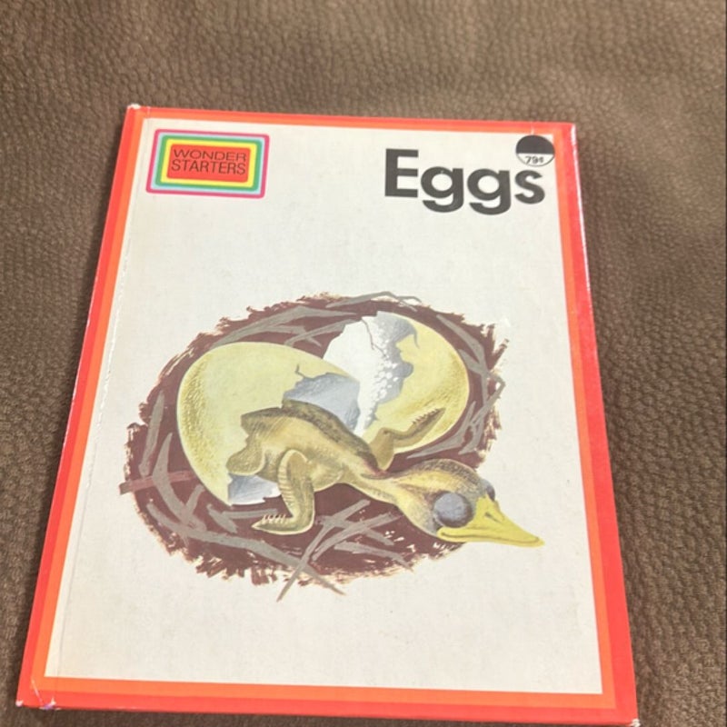 vintage childrens preschool science book Eggs, Wonder Starters series, egg laying animals, animal facts, homeschool 