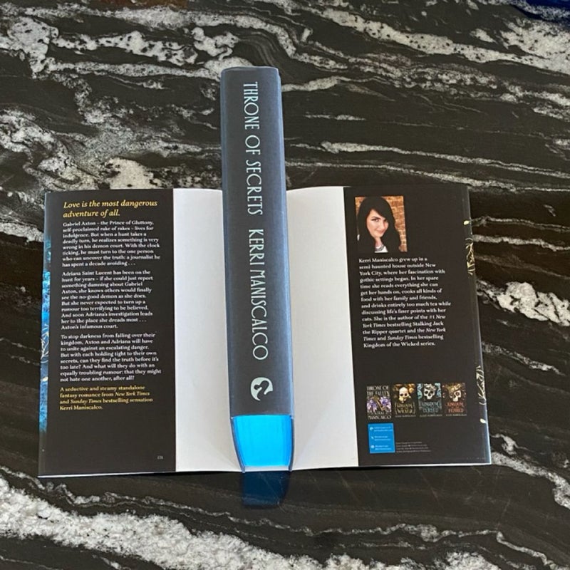 Waterstones Throne of Secrets sprayed edges hardback