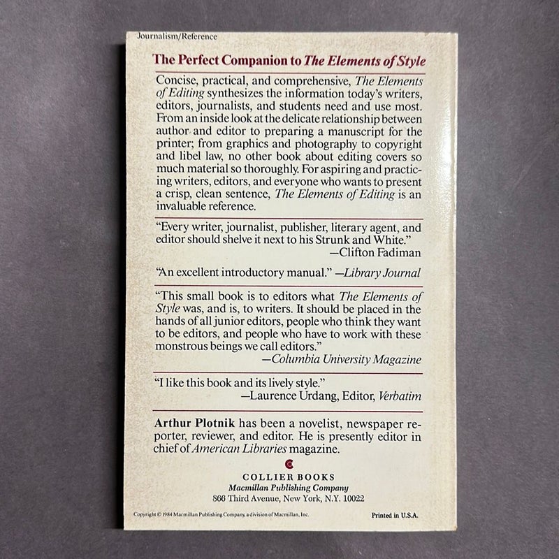 Elements of Editing by Arthur Plotnik, Paperback | Pangobooks