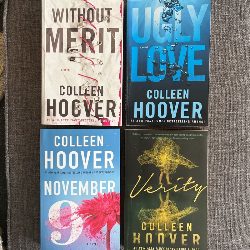 Colleen Hoover Collection 4 Books Set (It Ends With Us, Ugly Love, November  9, Verity) 