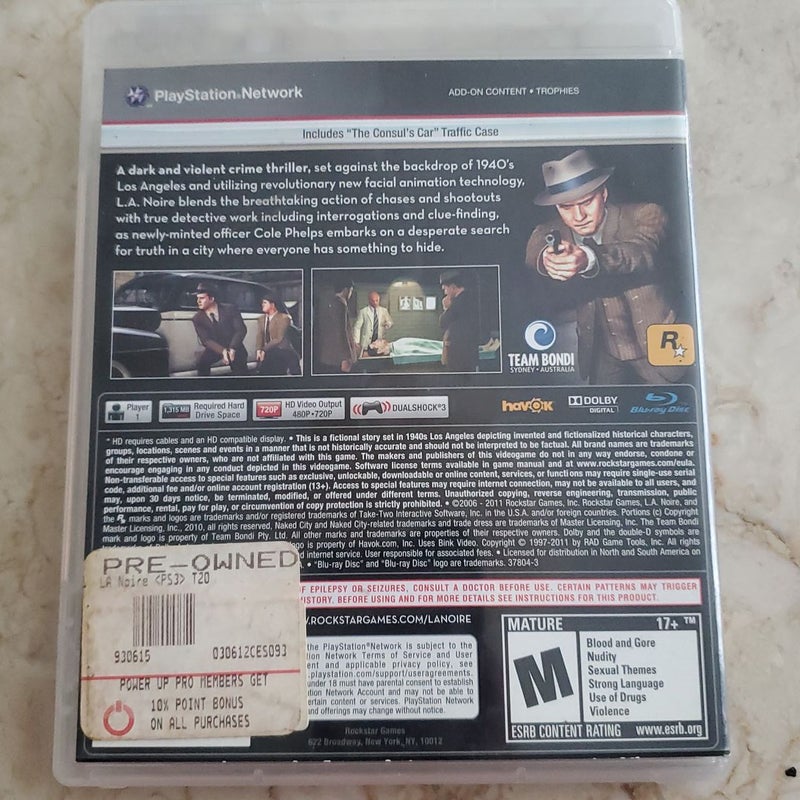 PS3 L.A. Noire