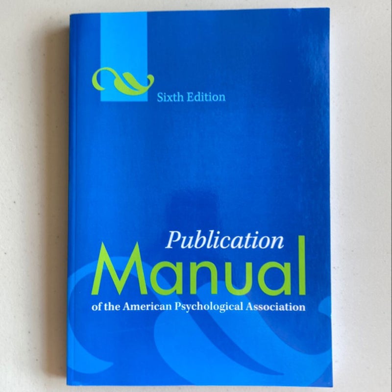 Publication Manual of the American Psychological Association