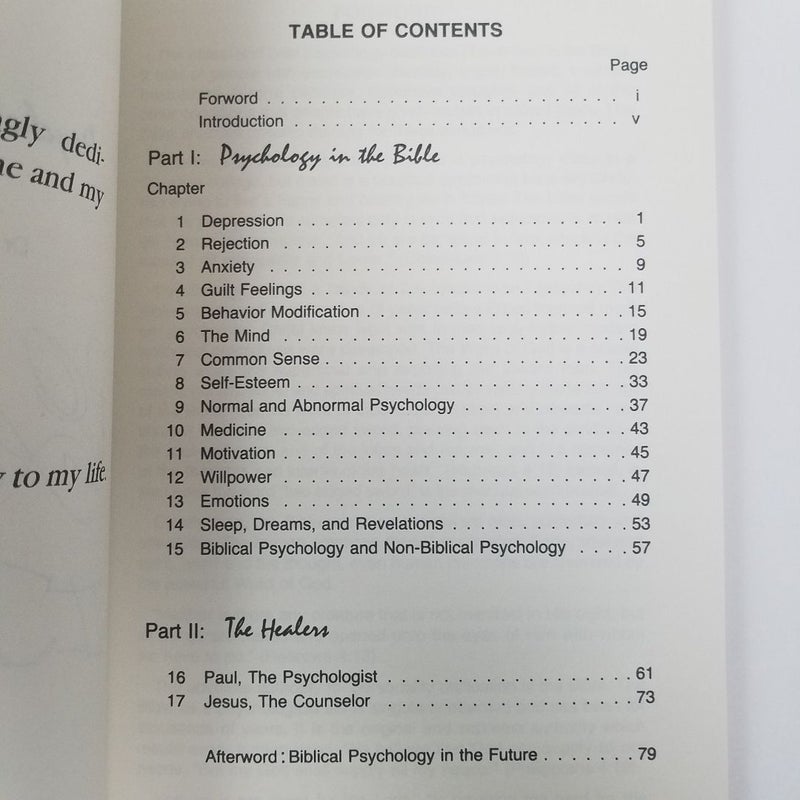 Psychology in the Bible (1986, SIGNED by the Author)