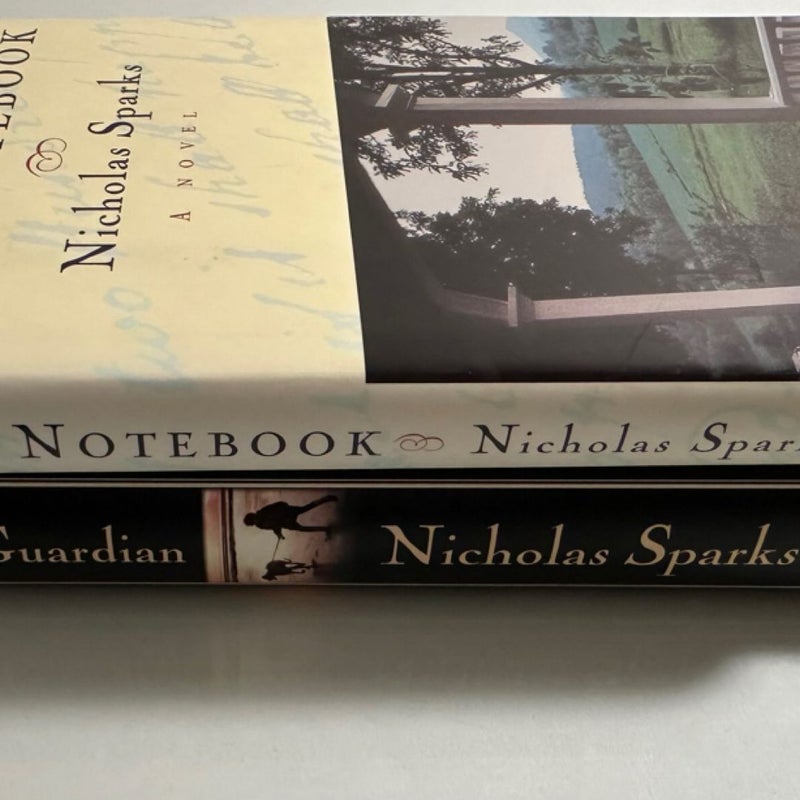 Nicholas Sparks 2 Book Bundle. 1996 The Notebook & 2003 The Guardian Hardcovers