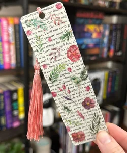 Bookish Florals Bookmark - Peach