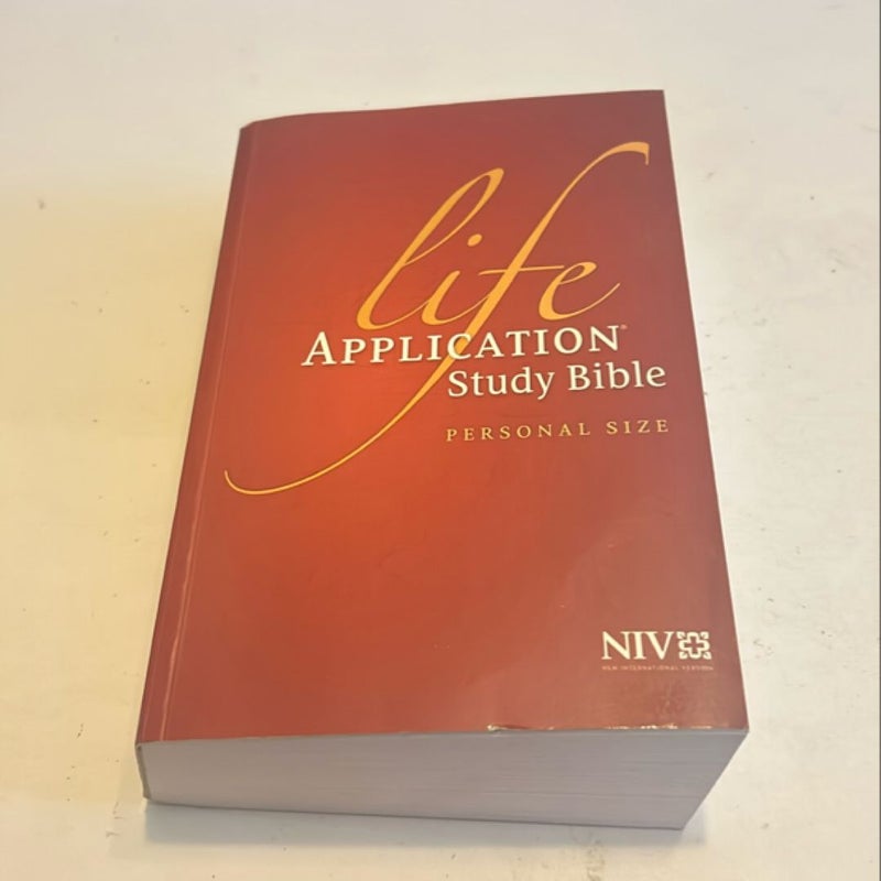 NIV Life Application Study Thumb Indexed Bible Red Letter Edition [Third Edition, Brown, Large Print]