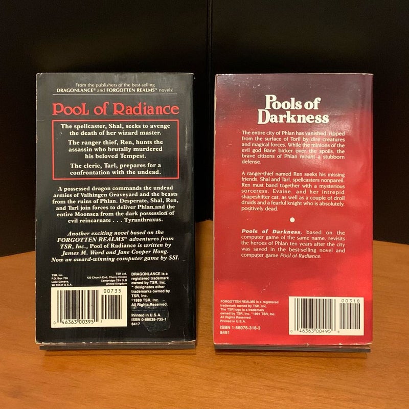Vintage Forgotten Realms: Heroes of Phlan 1 & 2: Pool of Radiance, Pools of Darkness, 1989 First Edition First Printing