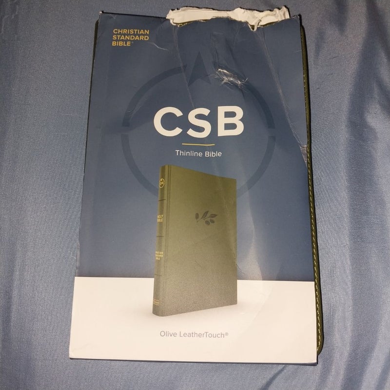 CSB Thinline Bible, Olive LeatherTouch