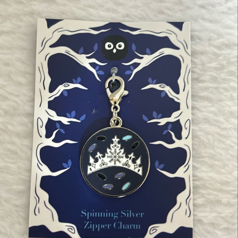 Spinning Silver zipper charm