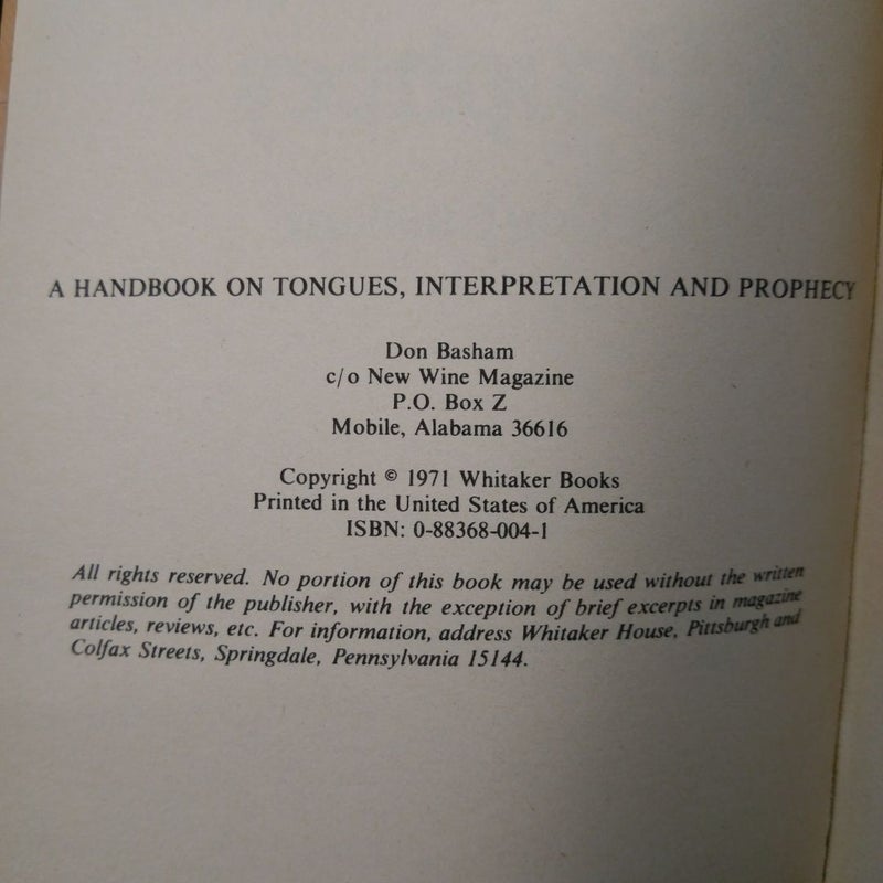 A Handbook on Tongues, Interpretation, and Prophecy