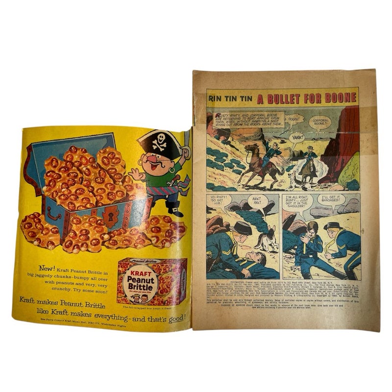 Vintage 1960s Comic Lot of 6: Lassie & Rin Tin Tin Coverless/Remaindered Set