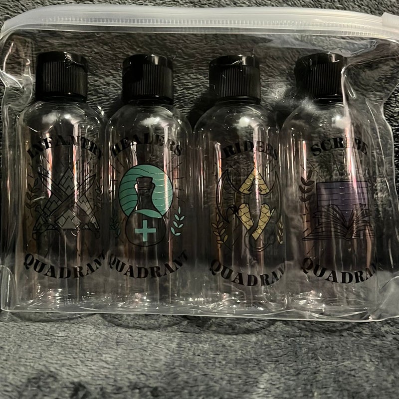 Fourth Wing travel bottles