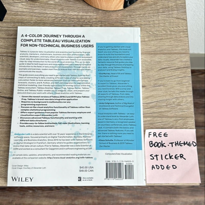 Visual Analytics with Tableau + FREE book themed sticker 