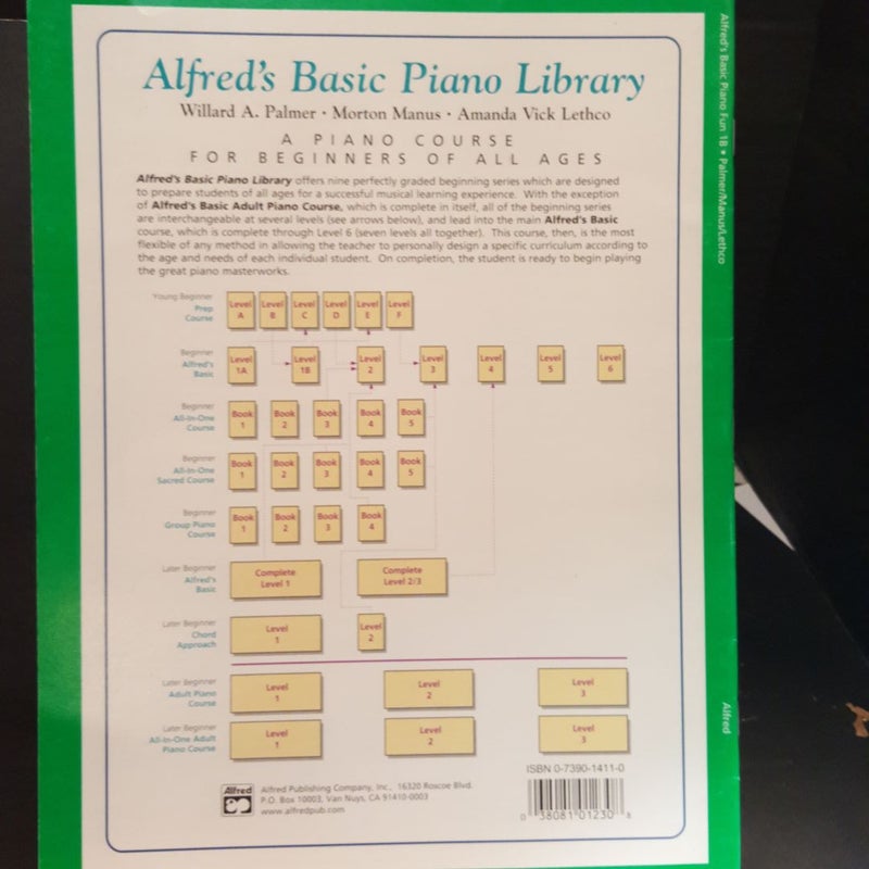 Alfred's Basic Piano Library Fun Book, Bk 1B