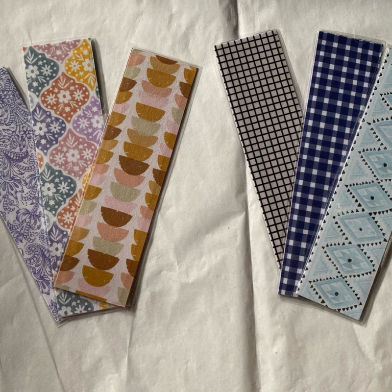 2 Handmade Laminated Bookmarks 