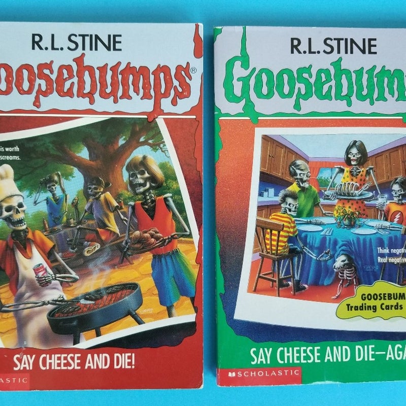 VINTAGE 90s GOOSEBUMPS R.L. STINE BOOKS SAY CHEESE AND DIE - AGAIN SER. #4 & #44