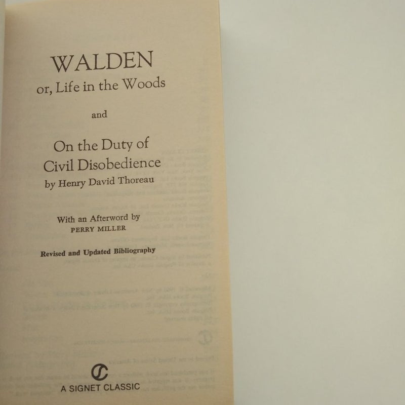 Walden and on the Duty of Civil Disobedience