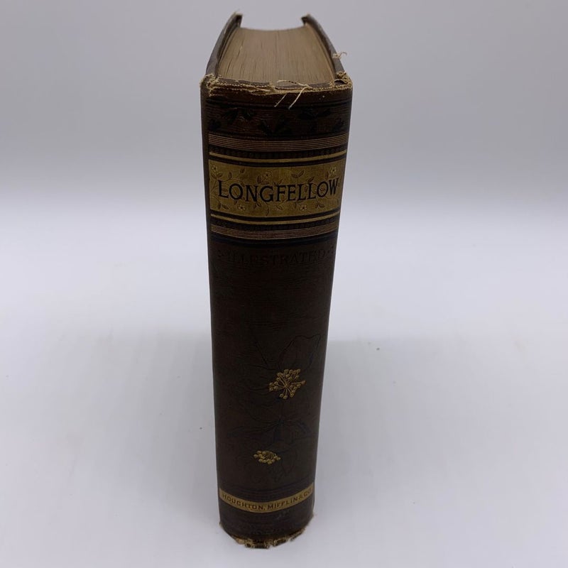 Antique 1883 Longfellow Poems Illustrated Houghton, Mifflin and Company 