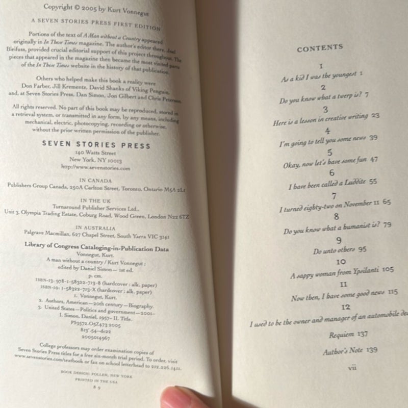 A Man Without a Country (1st Ed/6th)