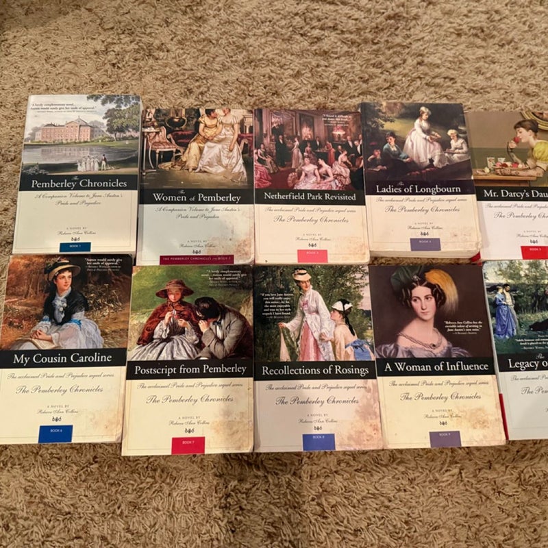 Lot #1-10 COMPLETE The Pemberley Chronicles By Rebecca Collins Paperbacks