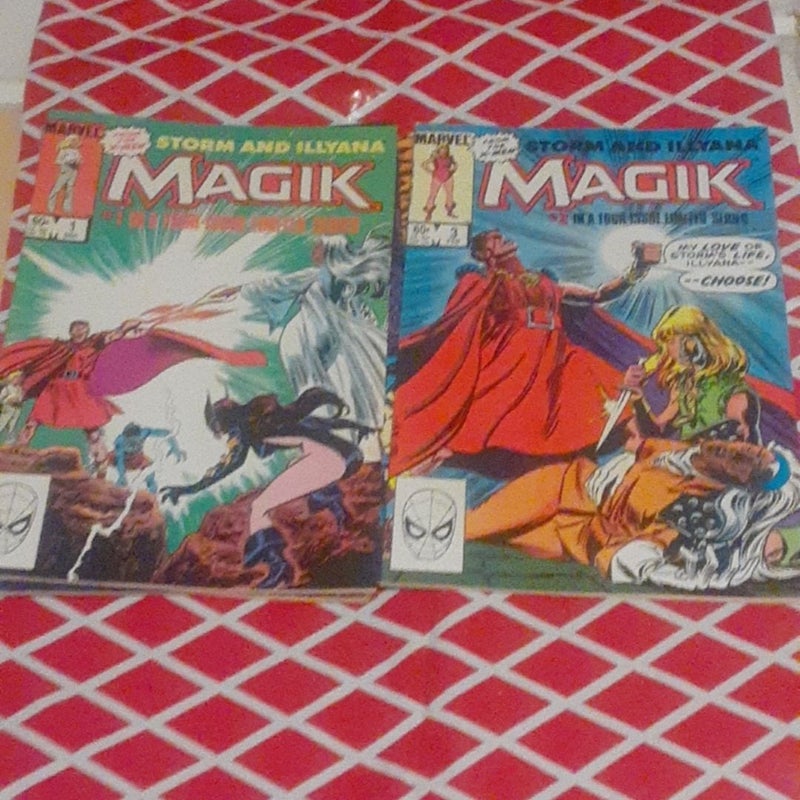 Magik 1,2,3,4 1983 Mini Series Chris Claremont ( X-Men, Storm) issues 2,4 have stained covers