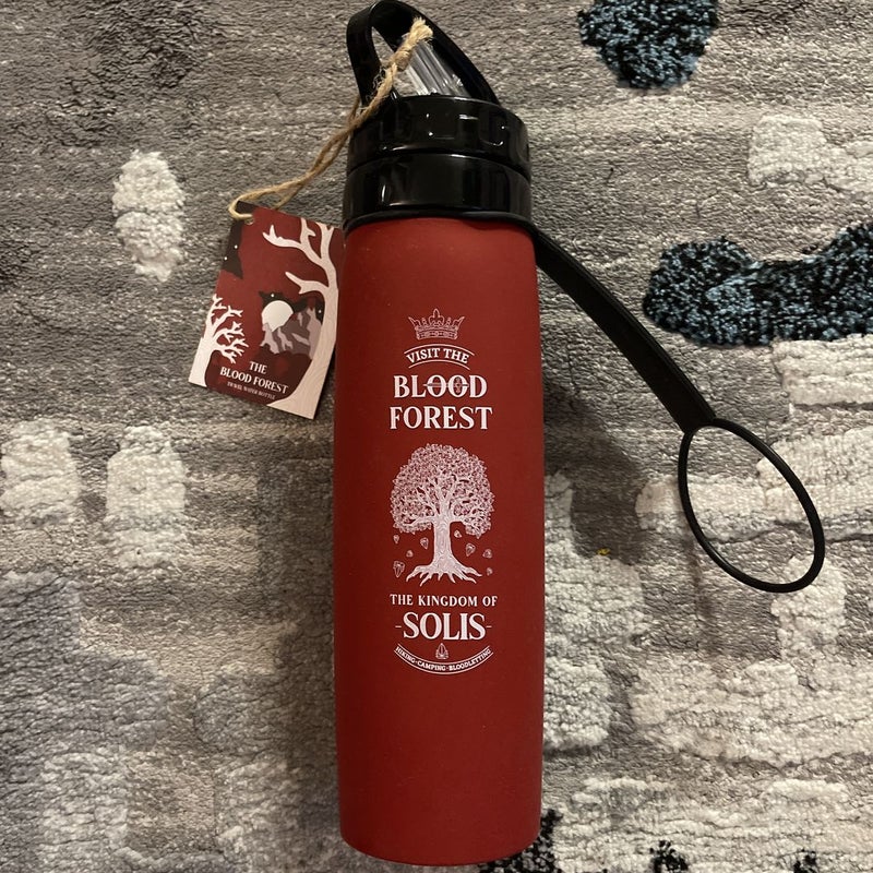 From Blood and Ash OwlCrate blood forest collapsible silicone water bottle 
