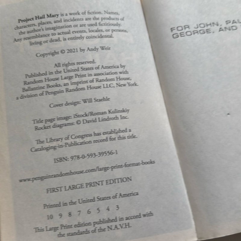 Project Hail Mary (Large Print, First Edition)