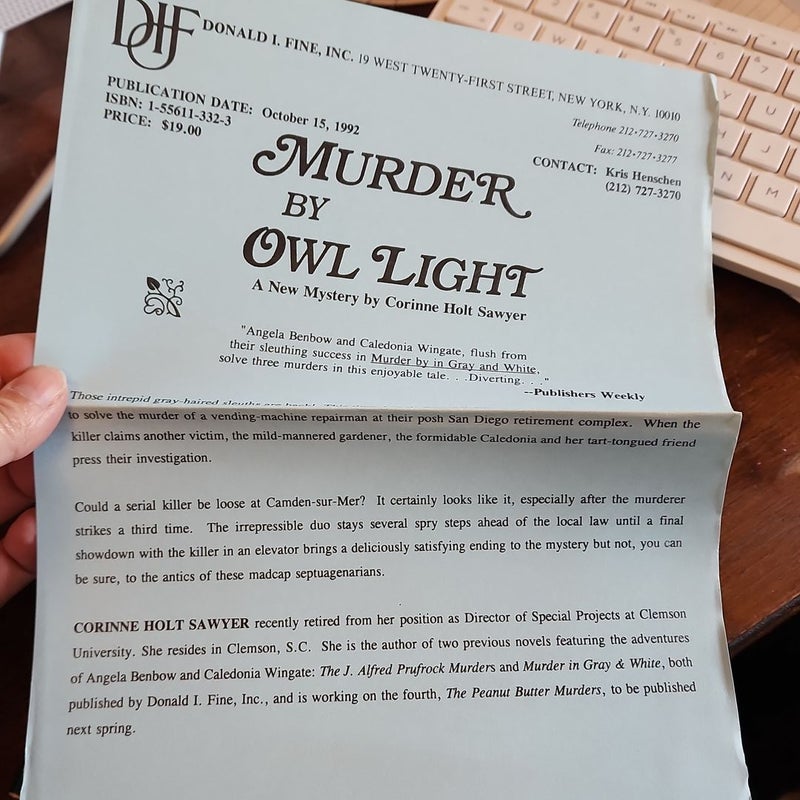 Murder by Owl Light