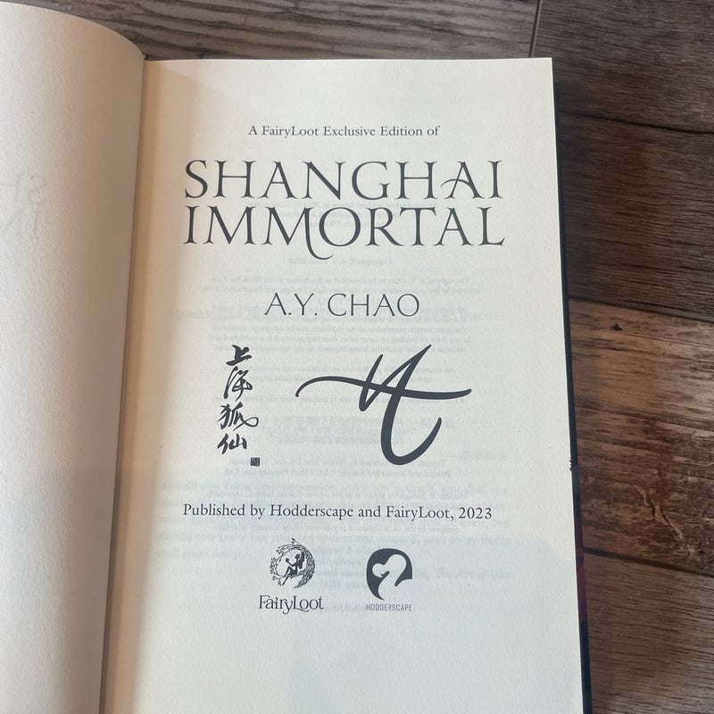 SIGNED Fairyloot Shanghai Immortal 