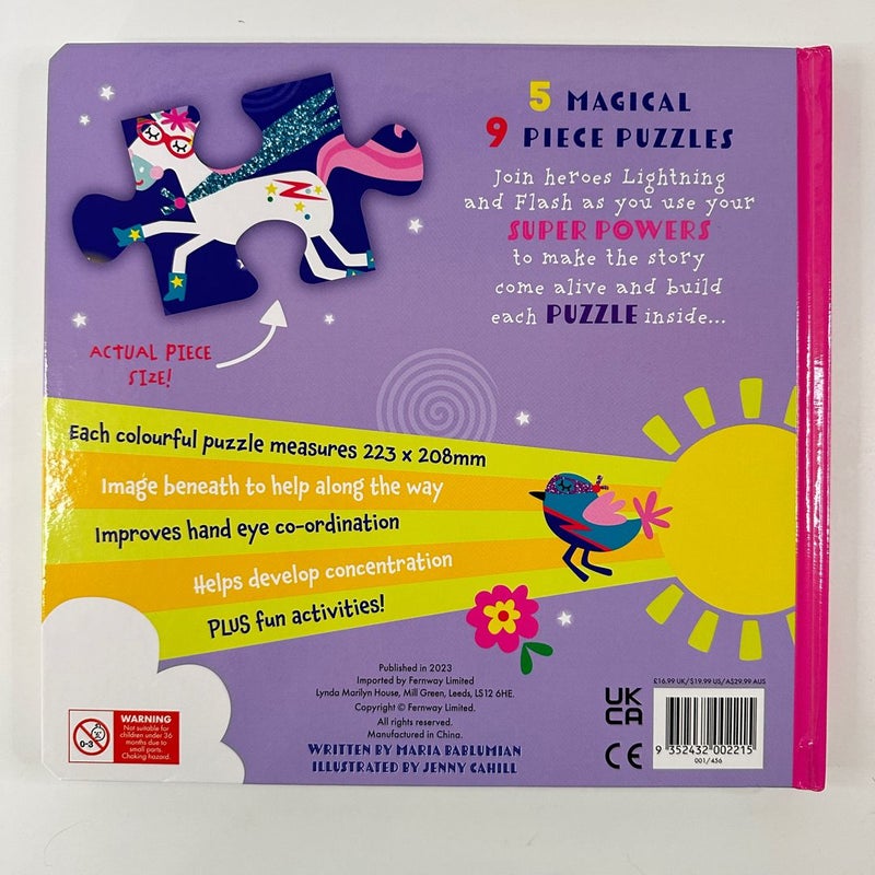 Unicorn Jigsaw Puzzle Book, 5 Puzzles and Story, NEW (Board Book)