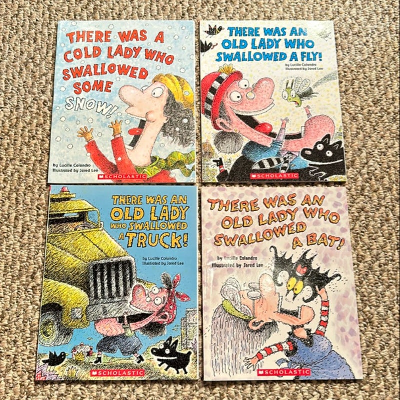 Lot/Bundle of 8 “There Was an Old Lady Who Swallowed …!”