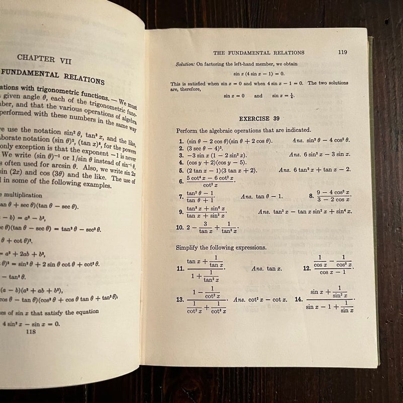 Plane Trigonometry 