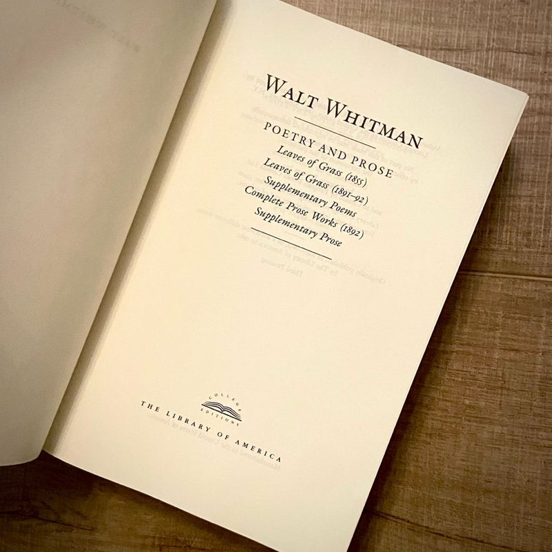 Whitman: Poetry and Prose