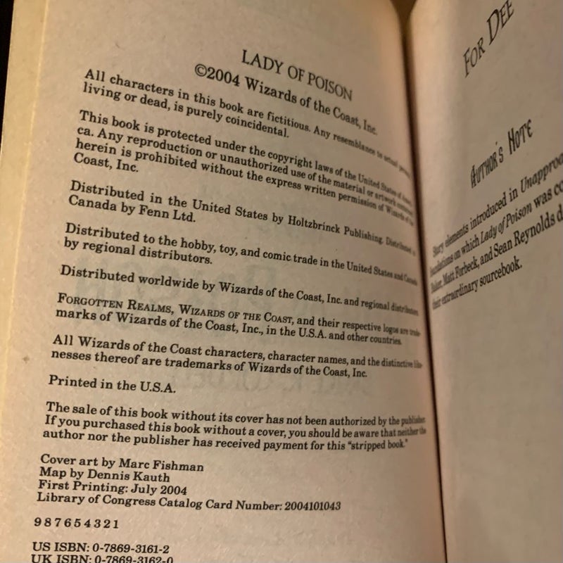 Forgotten Realms: Priests Series: Mistress of the Night, Lady of Poison, Queen of the Depths, All First Edition First Printing