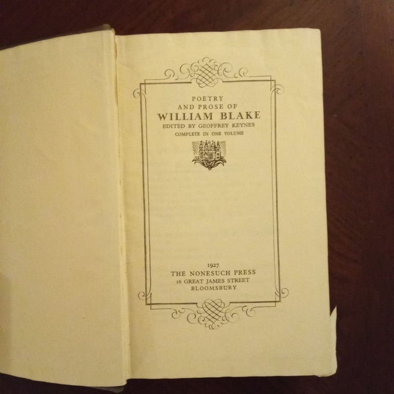 Poetry and Prose of William Blake