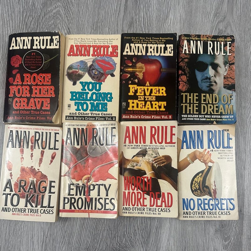 Lot of 8 Vintage Ann Rule True Crime Paperbacks 