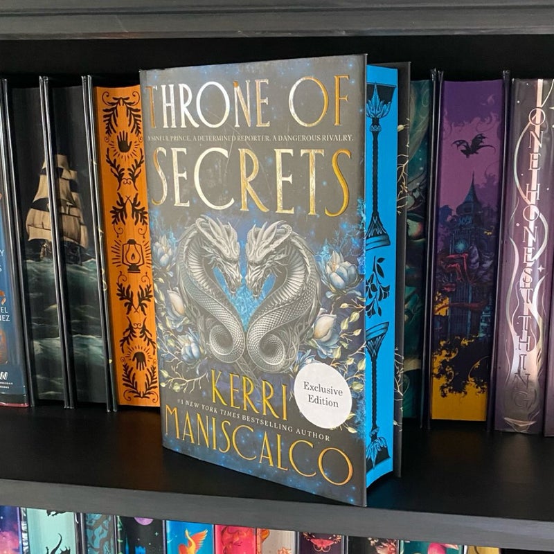 Waterstones Throne of Secrets sprayed edges hardback