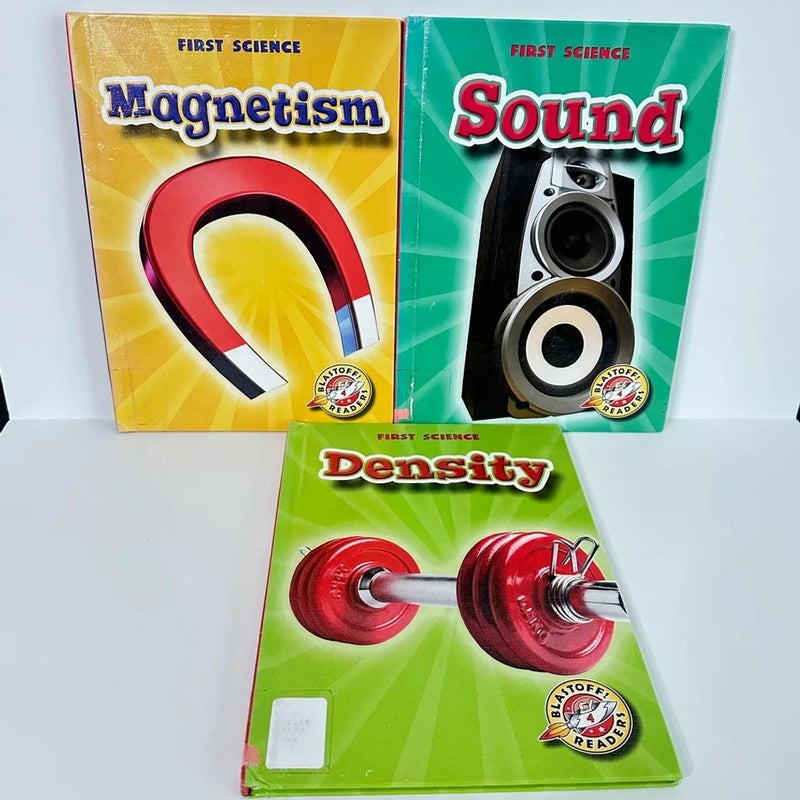 First Science Book Bundle, 3 books Magnetism Sound and Density