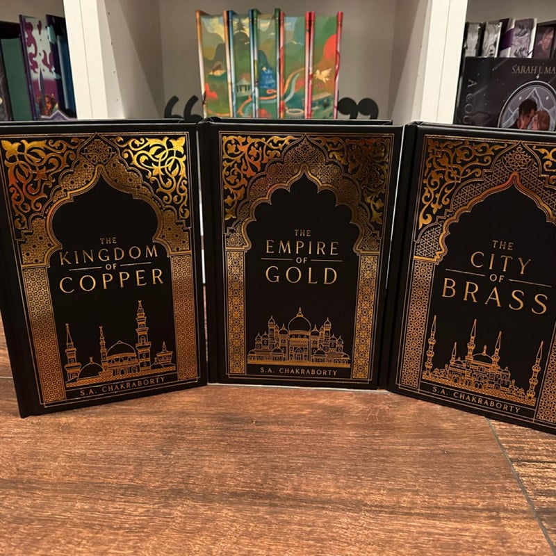 The Daevabad Trilogy bookishbox exclusive the city of brace the kingdom of copper, the empire of gold 