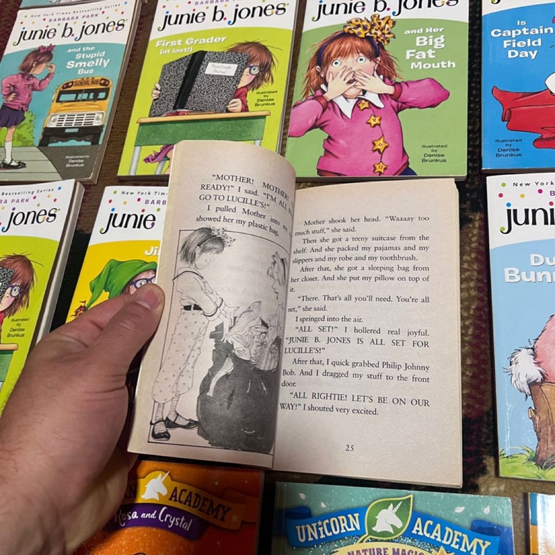 Huge Lot 23 Books Junie B Jones & Unicorn Academy 