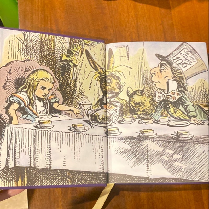 Alice's Adventures in Wonderland and Through the Looking Glass (Barnes and Noble Collectible Classics: Children's Edition) silver sprayed edges