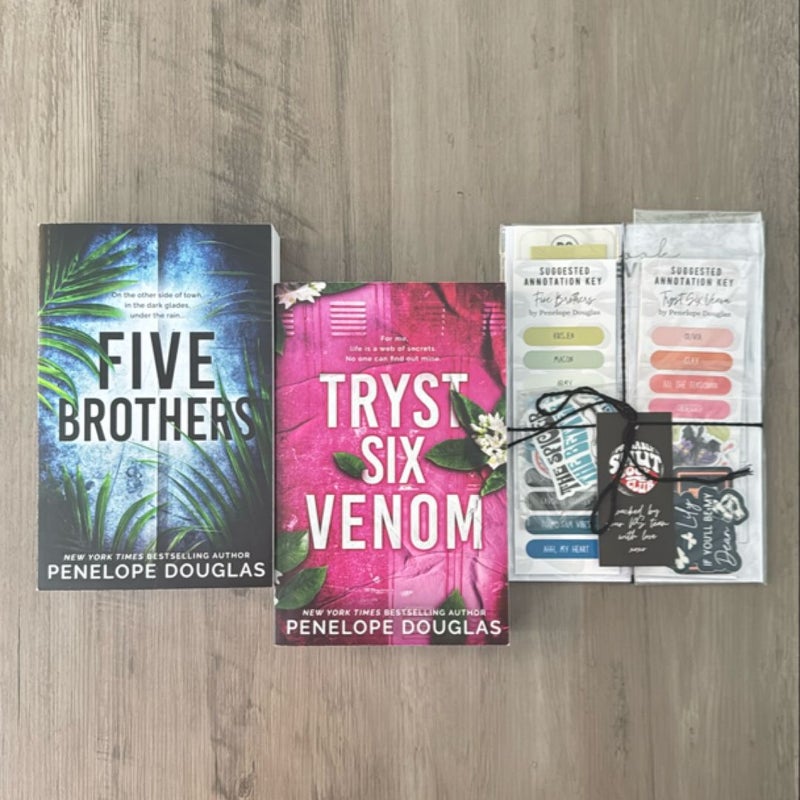 (Probably Smut) Five Brothers & Tryst Six Venom + annotations kits w/ stickers