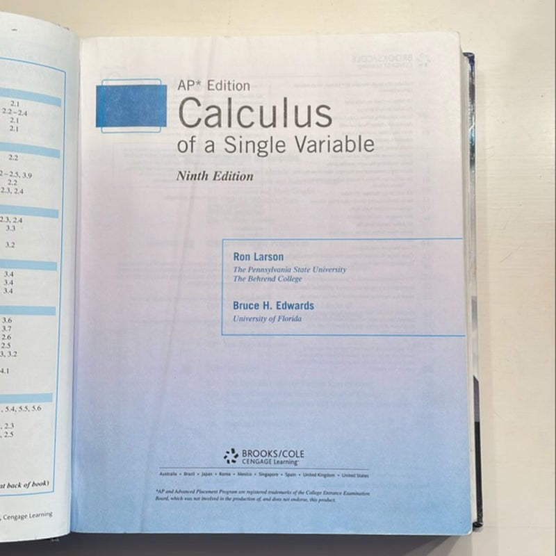 Calculus Single Var AP ED 9E