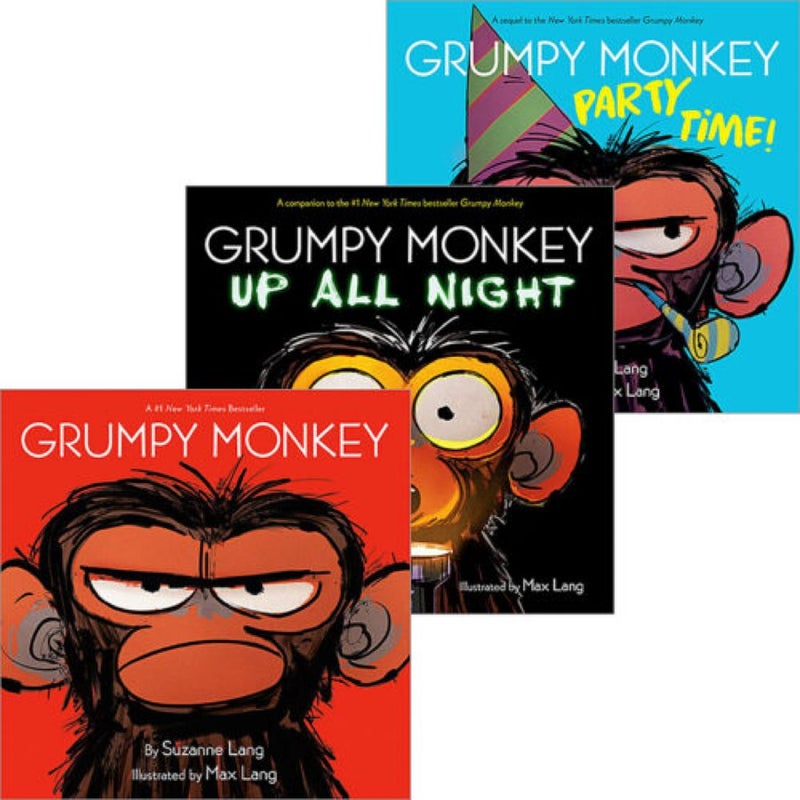Grumpy Monkey 3 book set new and sealed- grumpy monkey, up all night and party time.