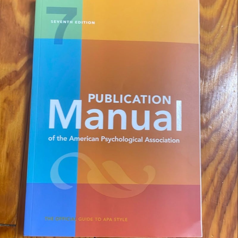 Publication Manual of the American Psychological Association