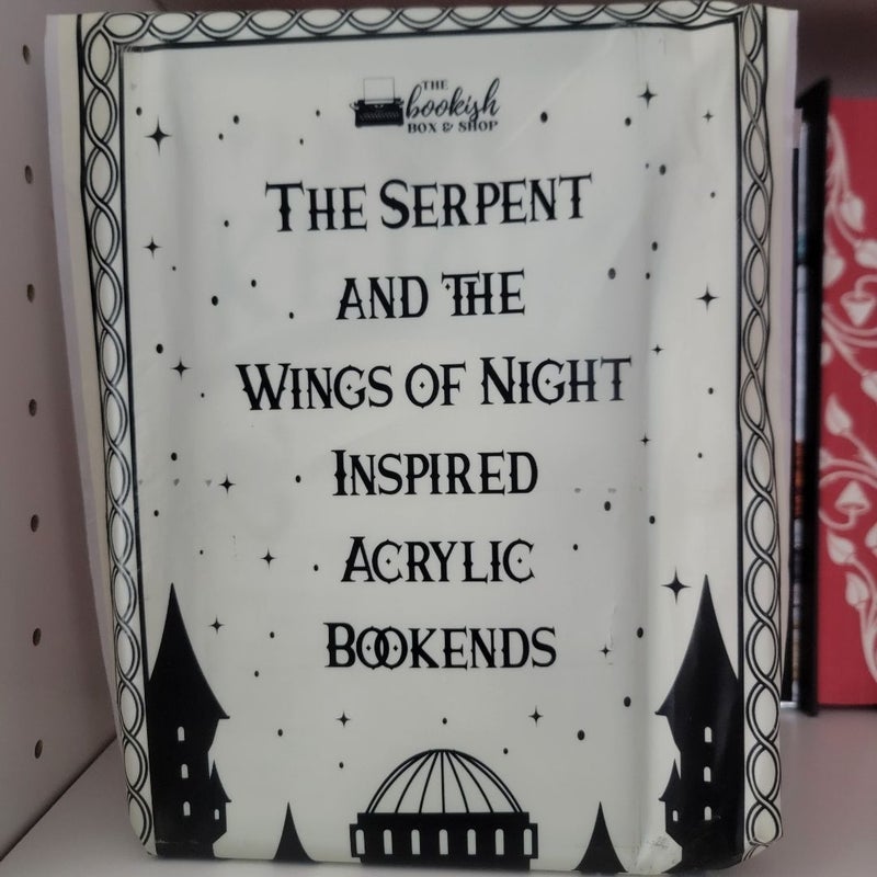 Bookish Box The Serpent and the Wings of Night Acrylic Bookends