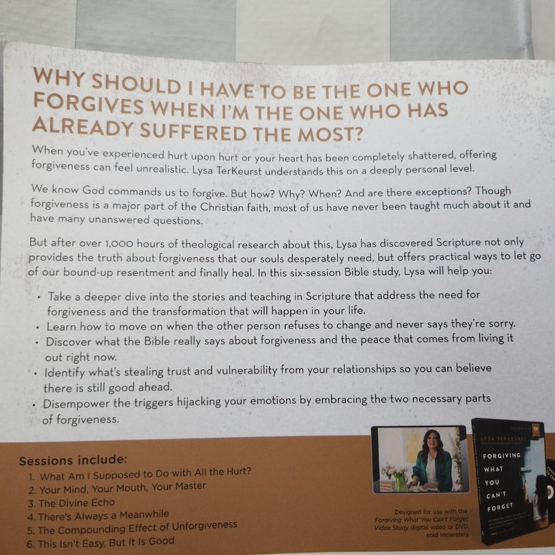 Forgiving What You Can't Forget Study Guide