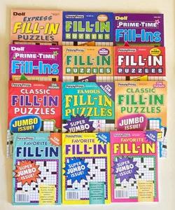 Lot of 6 Dell Penny Press Fill-In Puzzke Books Unsorted