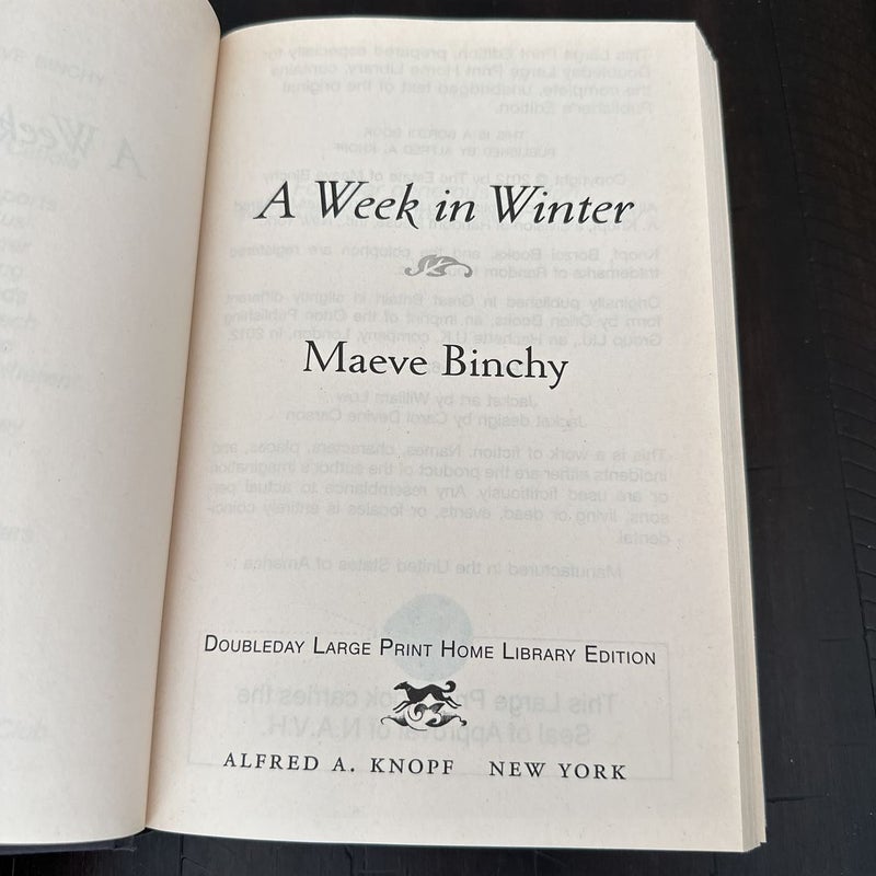 A Week in Winter - LARGE PRINT EDITION