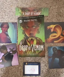 A drop of venom advance readers copy (ARC) with signed book plate, art prints, bookmark 